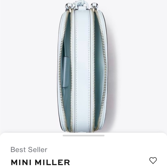 Tory Burch Mini Miller Monochromatic Crossbody Bag in Ice Blue - Picture 3 of 8